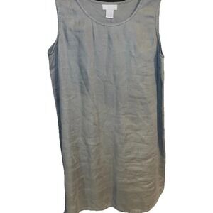 J.Jill Women's Medium Shift Midi Dress 100% Linen Casual Beach Resort Career EUC